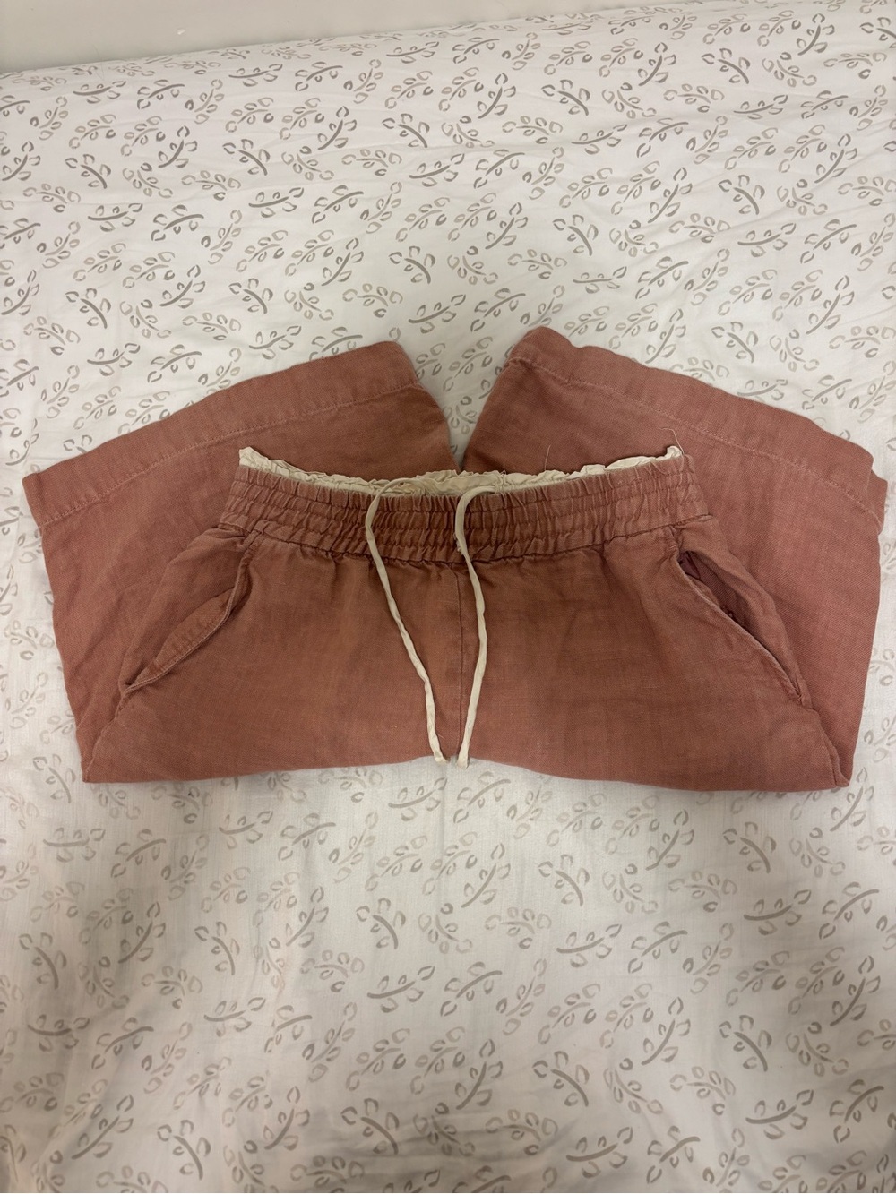 Zara Dusty Rose Linen-Blend Bermuda Shorts